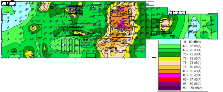 Exemple cartographie bruit logiciel Noiseatwork Cartographie du bruit
